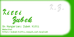 kitti zubek business card